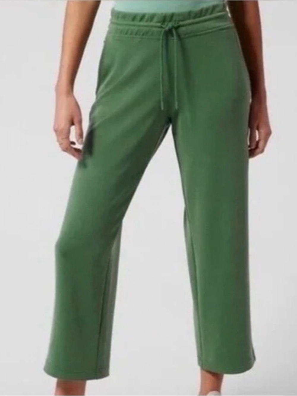 Athleta Olive Green Wide-Leg Drawstring Pants